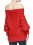 Back View - Click To Enlarge - SELF-PORTRAIT - Oversized off-shoulder cable knit sweater