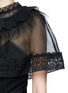 Detail View - Click To Enlarge - SELF-PORTRAIT - Chiffon cape overlay cady jumpsuit