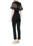 Figure View - Click To Enlarge - SELF-PORTRAIT - Chiffon cape overlay cady jumpsuit