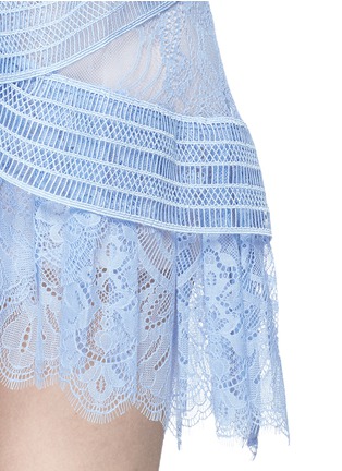 Detail View - Click To Enlarge - SELF-PORTRAIT - Floral guipure lace off-shoulder mini dress