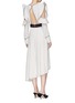 Figure View - Click To Enlarge - SELF-PORTRAIT - Frill open back cold-shoulder mock wrap dress