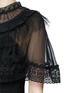 Detail View - Click To Enlarge - SELF-PORTRAIT - Chiffon cape overlay cady mini dress