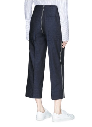 Back View - Click To Enlarge - CÉDRIC CHARLIER - Contrast stitch cropped pants