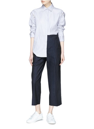 Figure View - Click To Enlarge - CÉDRIC CHARLIER - Contrast stitch cropped pants