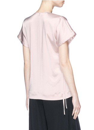 Back View - Click To Enlarge - CÉDRIC CHARLIER - Tie sleeve satin top