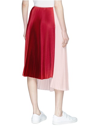 Back View - Click To Enlarge - CÉDRIC CHARLIER - Colourblock plissé pleated satin skirt