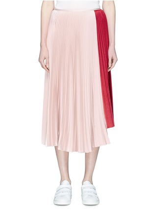 Main View - Click To Enlarge - CÉDRIC CHARLIER - Colourblock plissé pleated satin skirt