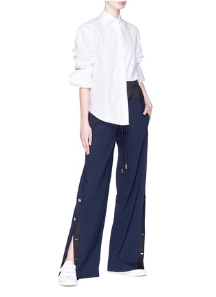 Figure View - Click To Enlarge - CÉDRIC CHARLIER - Button outseam virgin wool blend suiting pants