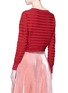 Back View - Click To Enlarge - CÉDRIC CHARLIER - Asymmetric stripe cropped cardigan