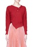 Main View - Click To Enlarge - CÉDRIC CHARLIER - Asymmetric stripe cropped cardigan