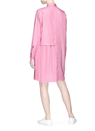Figure View - Click To Enlarge - CÉDRIC CHARLIER - Asymmetric shirt panel plissé pleated dress