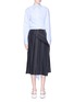 Main View - Click To Enlarge - CÉDRIC CHARLIER - Tie back stripe mock wrap shirt