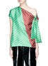 Main View - Click To Enlarge - TIBI - 'Delphina' knot one-shoulder stripe silk twill top