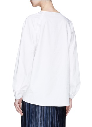 Back View - Click To Enlarge - TIBI - Lace-up satin poplin top