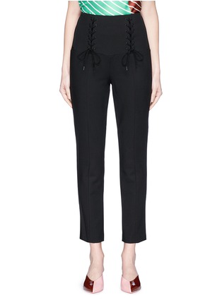 Main View - Click To Enlarge - TOPSHOP - 'Anson' lace-up cropped suiting pants
