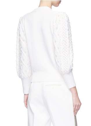 Back View - Click To Enlarge - CO - Faux pearl cable knit sleeve wool-cashmere sweater