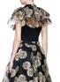Back View - Click To Enlarge - CO - Glitter floral print tiered mesh cape