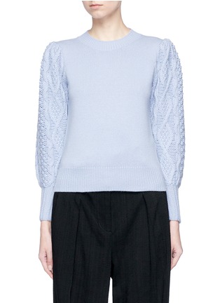 Main View - Click To Enlarge - CO - Cable knit sleeve wool-cashmere sweater