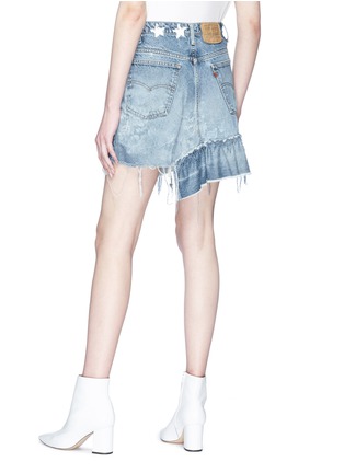Back View - Click To Enlarge - ICONS - Reconstructed asymmetric peplum denim skirt