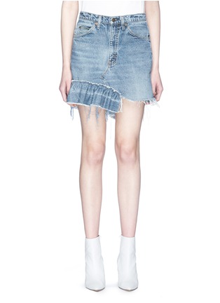 Main View - Click To Enlarge - ICONS - Reconstructed asymmetric peplum denim skirt
