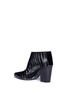 Detail View - Click To Enlarge - ALUMNAE - Croc embossed leather cutout counter ankle boots