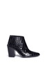 Main View - Click To Enlarge - ALUMNAE - Croc embossed leather cutout counter ankle boots