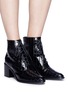 Figure View - Click To Enlarge - ALUMNAE - 'Garconne' croc embossed leather ankle boots