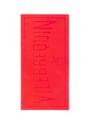 Detail View - Click To Enlarge - VILEBREQUIN - 'Sand' logo jacquard beach towel