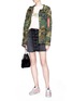 Figure View - Click To Enlarge - 73354 - 'Swoop' camouflage print fishtail field jacket