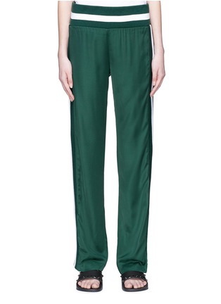 Main View - Click To Enlarge - MAGGIE MARILYN - 'Trailblazer' stripe outseam satin track pants