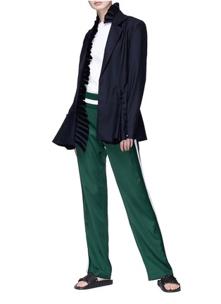 Figure View - Click To Enlarge - MAGGIE MARILYN - 'Trailblazer' stripe outseam satin track pants