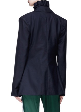 Back View - Click To Enlarge - MAGGIE MARILYN - 'I Lead from the Heart' asymmetric ruffle placket wool blazer