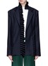 Main View - Click To Enlarge - MAGGIE MARILYN - 'I Lead from the Heart' asymmetric ruffle placket wool blazer