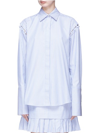 Main View - Click To Enlarge - MAGGIE MARILYN - 'There's Something About Her' button cutout stripe shirt