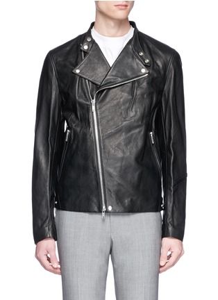 Main View - Click To Enlarge - THEORY - 'Banded DB' leather biker jacket