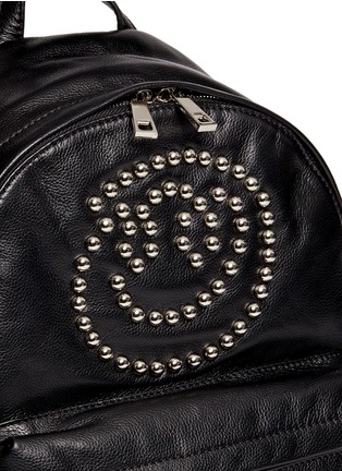 Detail View - Click To Enlarge - PEDDER RED - x KYE smiley face stud leather backpack