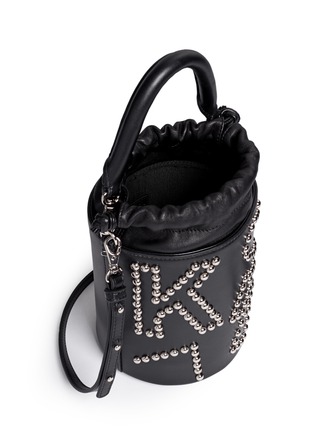 Detail View - Click To Enlarge - PEDDER RED - x KYE stud leather bucket bag