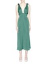 Main View - Click To Enlarge - 74017 - Tie shoulder polka dot print satin dress