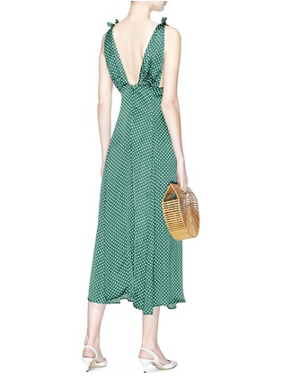 Figure View - Click To Enlarge - 74017 - Tie shoulder polka dot print satin dress