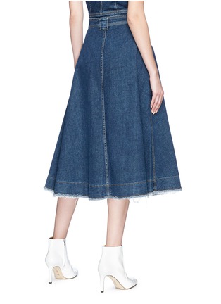 Back View - Click To Enlarge - 74017 - Denim A-line midi skirt
