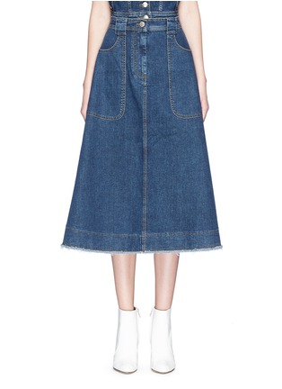 Main View - Click To Enlarge - 74017 - Denim A-line midi skirt