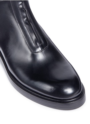 Detail View - Click To Enlarge - ALUMNAE - Zip front knee high leather riding boots