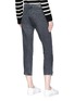 Back View - Click To Enlarge - VICTORIA, VICTORIA BECKHAM - Hook-and-eye cuff cropped jeans