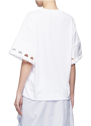 Back View - Click To Enlarge - VICTORIA, VICTORIA BECKHAM - Ribbon whipstitch wide sleeve T-shirt