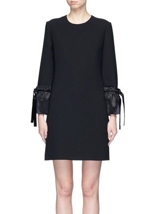 Main View - Click To Enlarge - VICTORIA, VICTORIA BECKHAM - Tie satin cuff suiting dress