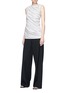 Figure View - Click To Enlarge - VICTORIA, VICTORIA BECKHAM - Asymmetric ruched sleeveless jersey top