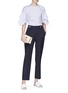 Figure View - Click To Enlarge - VICTORIA, VICTORIA BECKHAM - Hook-and-eye waist cropped wool twill pants