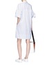 Figure View - Click To Enlarge - VICTORIA, VICTORIA BECKHAM - Drawstring sleeve stripe poplin shirt dress