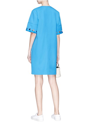 Figure View - Click To Enlarge - VICTORIA, VICTORIA BECKHAM - Ribbon whipstitch wool twill dress
