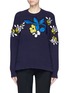 Main View - Click To Enlarge - VICTORIA, VICTORIA BECKHAM - Floral patch cotton blend sweater